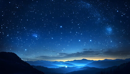 Wall Mural - blue night starry sky space background for screensaver