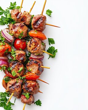 kebab isolated on white background. place for text