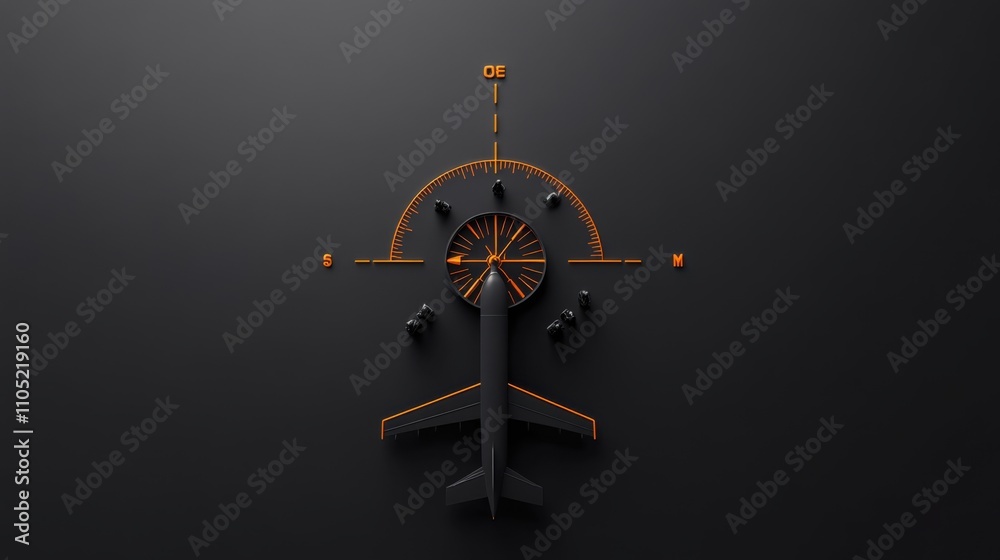 Flight Risk Iconography Flight safety iconography including a navigation compass Stock ...