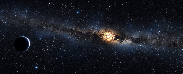 Wall Mural - Stars of a planet and galaxy in a free space background