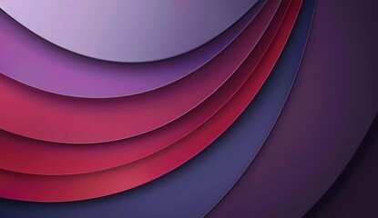 Fototapete - Abstract background with a gradient color and simple shapes in shades of purple, blue, pink, and red, curved shapes, minimalistic design