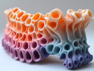 Poster - mesmerizing and visually captivating colorful fluid abstract organic wave pattern with dynamic movem