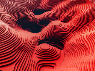 Canvas Print - Red Wavy Background