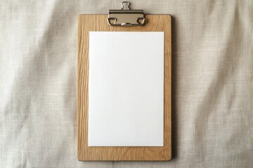 Poster - wooden clipboard blank white paper office supplies professional stationary