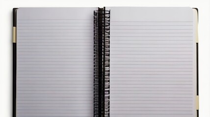 Poster - Blank Spiral Notebook isolated on a White Background with clipping path