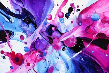 Poster - An abstract representation of a galaxy with vivid shades of purple, blue, and magenta blending into one another.