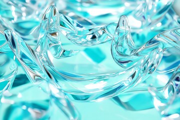 Poster - A symmetrical composition of water ripples in soft blue tones, creating a sense of calm