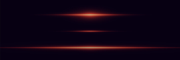 Wall Mural - set of red lines, neon light effect.