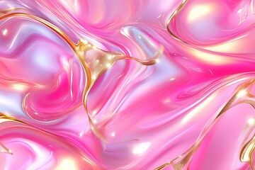 Poster - A soft, swirling pastel gradient resembling liquid marble, with delicate hints of gold shimmer