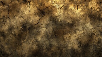 Poster - Abstract Crackled Gold Brown Texture Background