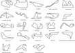 © Kim - Set of racing circuit of grand prix. Collection of GP Race Track Illustrations with Editable Stroke. Formula Racing Circuit Vectors.