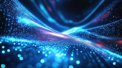Poster - abstract digital tech background. futuristic glowing network design with light blue, pink colors. li