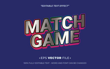 Poster - Match Game text effect editable vector