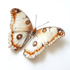 Wall Mural - Beautiful colorful butterfly on white background