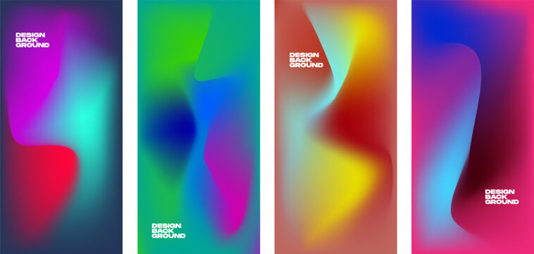 Gradient background designs with dynamic fluid shapes and text overlays. Perfect for modern branding and digital projects.