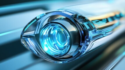 Aufkleber - Futuristic Transparent Blue Technology Device