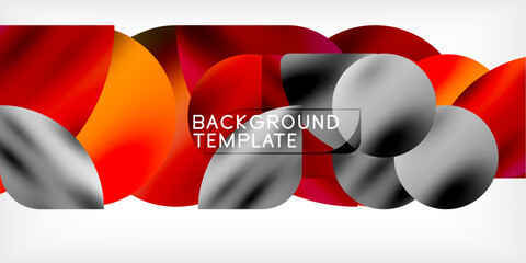 Poster - Color geometric shapes background shadow circles