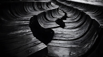 Poster - A dramatic landscape featuring intricate, dark, swirling patterns that create a sense of depth and movement