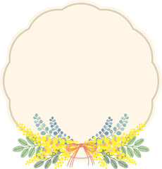  ミモザの花のベクター素材イラスト