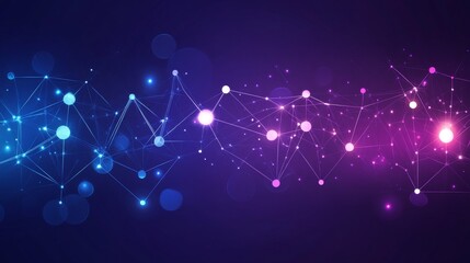 Poster - Molecular Structure on Purple and Blue, Science, Chemistry, and Laboratory Research Background