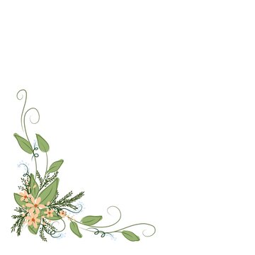 flowers corner art line decoration aesthetics 
