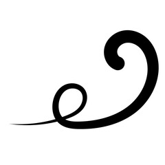 Poster - Simple curve calligraphy ribbon, curved line with swirl, swish wave