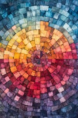 Poster - Harmonious Color Wheel A Kaleidoscope of Vibrant Hues and Geometric Patterns, Abstract