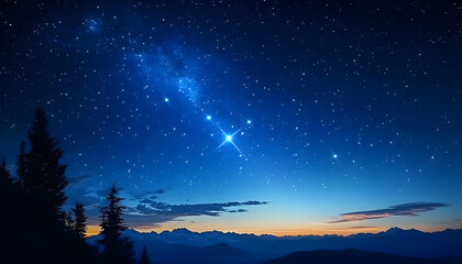 Wall Mural - blue night starry sky space background for screensaver