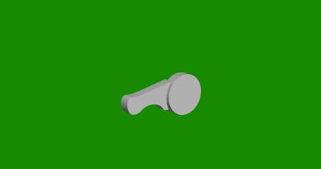 Poster - Isolated realistic white angle grinder symbol front view with shadow. 3d illustration on green chroma key background