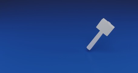 Poster - Isolated realistic white mallet symbol with shadow. Located on the right side of the scene. 3d illustration on transparent background