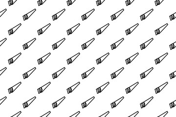 Poster - Seamless pattern completely filled with outlines of hand saw symbols. Elements are evenly spaced. Illustration on transparent background