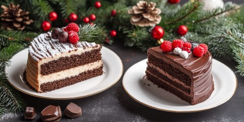 Poster - Delicious Tora cake and rich chocolate cake are perfect treats for holiday celebrations. Enjoy Tora cake and indulge in chocolate cake during memorable holiday gatherings.