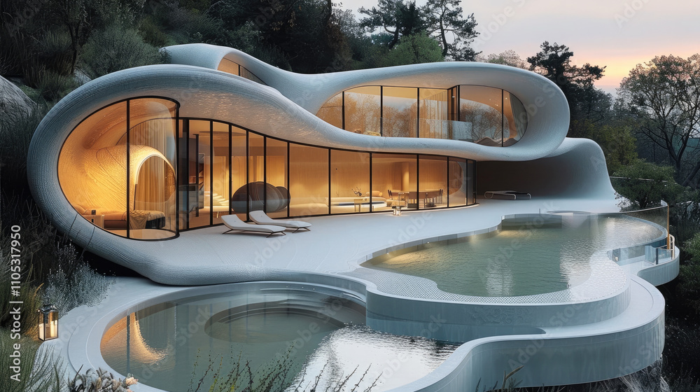 modern-spa-the-shape-an-elegant-flowing-design-that-mimics-natural