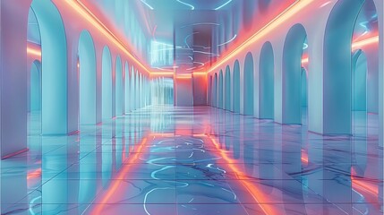 Poster - A room full of mirrors, wave colors.