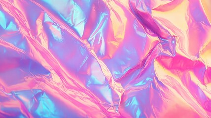 Poster - Vaporwave-inspired holographic background with neon pink textures