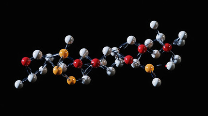 Aufkleber - Illustration of a complex molecule with interconnected atoms and bonds, perfect for visualizing chemical concepts in science