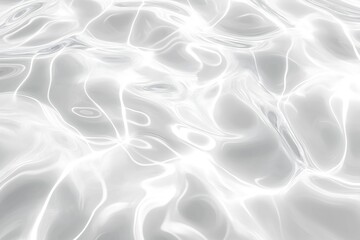 Poster - Abstract white water texture with light reflections. Fluid design with flowing lines, soft light. Dynamic movement, light play. Modern, minimalist design. Great for backgrounds overlays. Elegant,