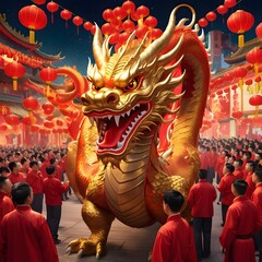 Wall Mural - chinese dragon statue