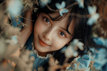 Wall Mural - fairytale character in the magical forest created with generative ai technology