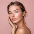 © rakT - Beauty portrait of a young woman studio setting close-up photography natural light fresh skin concept for skincare
