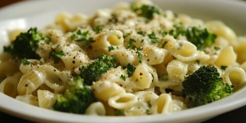 Poster - Delicious pasta with broccoli, leek, and a creamy yogurt sauce creates a delightful dish. This pasta with broccoli and leek is perfect for those who enjoy a unique and flavorful sauce.