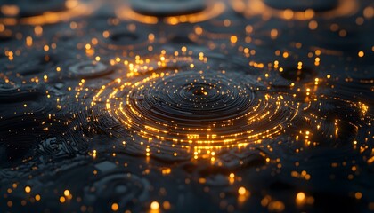 Poster - An abstract, illuminated design featuring glowing patterns and textures, representing innovation and modern technology.