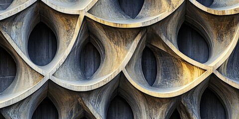 Leinwandbilder - Abstract architecture pattern featuring intricate macro details, showcasing a unique and captivating design. This abstract architecture pattern highlights the beauty of geometric repetition.