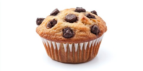 Aufkleber - Muffin isolated on a white background with a clipping path, featuring no shadow. This muffin represents a delightful dessert option and a tempting choice for junk food lovers.