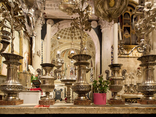 Santissima Annunziata chapel inside the Basilica della Santissima Annunziata baroque and renaissance styled church in Florence, Italy
