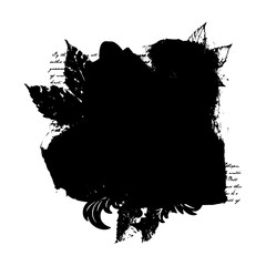 Wall Mural - Artistic black summer, autumn mask. Basis element on white background universal use