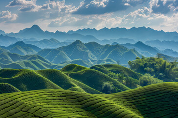 Wall Mural - rice terraces in the morning