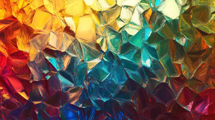 Wall Mural - abstract crystalline texture with vibrant colors. geometric pattern with shimmering glass shapes.