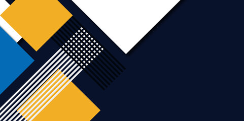 Fototapete - Creative Abstract yellow and blue color background with geometric diagonal shapes vector background. abstracts triangle trendy background for business, technology presentation, poster graphic design.