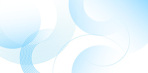blue background with white circle rings. Blue gradient minimal vector background with circle difference shape. geometric website landing page or banner template modern style vector illustration.	